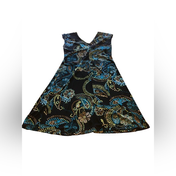 VINTAGE Ronni Nicole by Ouida y2k Stretchy Black with Geo Sundress Plus Size 16 - Picture 3 of 5